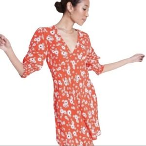 Rixo for Target Red Daisy Floral Puff Sleeve Swing Dress New Size 16W/18W